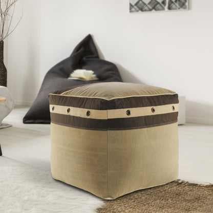 20" Brown 100% Cotton Ottoman