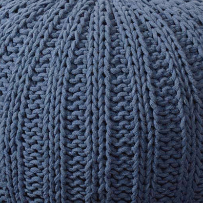 20" Gray Cotton Round Pouf Ottoman HomeRoots