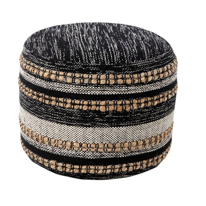 18" x 18" x 14" " Black Pouff HomeRoots