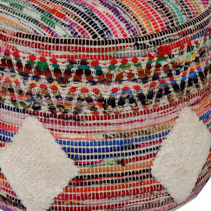 18" Rainbow Geometric Cylinder Pouf Ottoman HomeRoots
