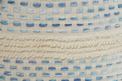 18" Blue Cotton Blend Ottoman HomeRoots