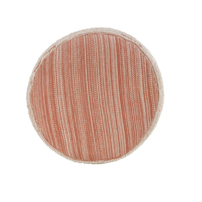 18" Blue Fabric Cylinder Striped Pouf Ottoman HomeRoots