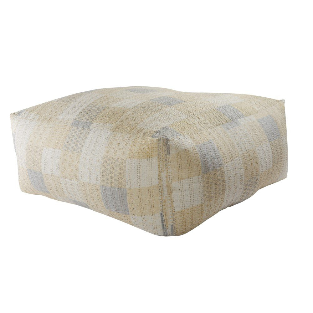 24" Red Patchwork Pouf Ottoman HomeRoots