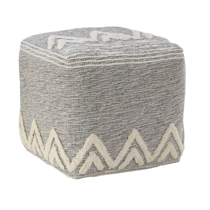 16" Gray Fabric Pouf Ottoman HomeRoots