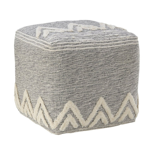 16" Gray Fabric Pouf Ottoman HomeRoots