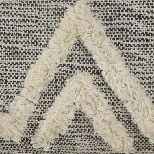 16" Gray Fabric Pouf Ottoman HomeRoots