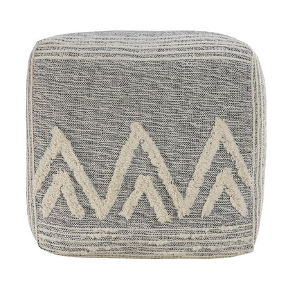16" Gray Upholstery Pouf Ottoman HomeRoots