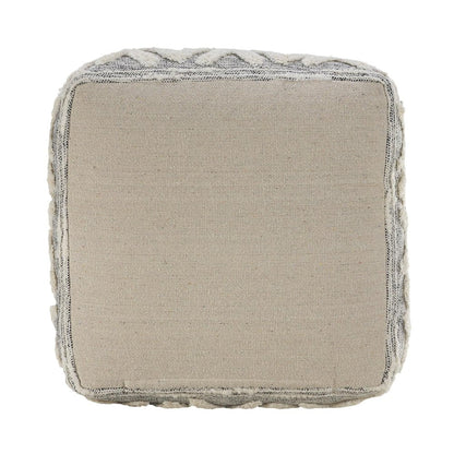 16" Gray Upholstery Pouf Ottoman HomeRoots