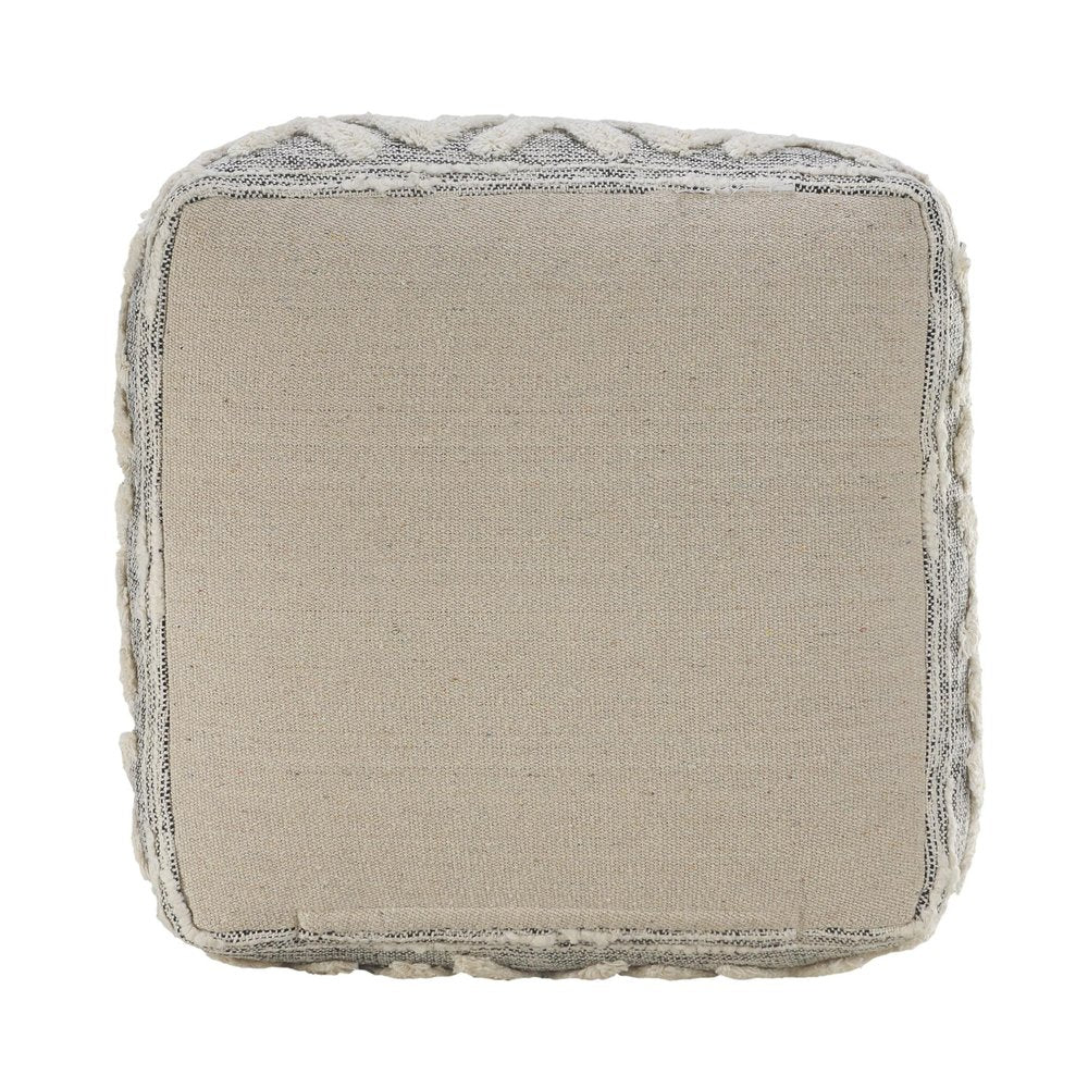16" Gray Upholstery Pouf Ottoman HomeRoots