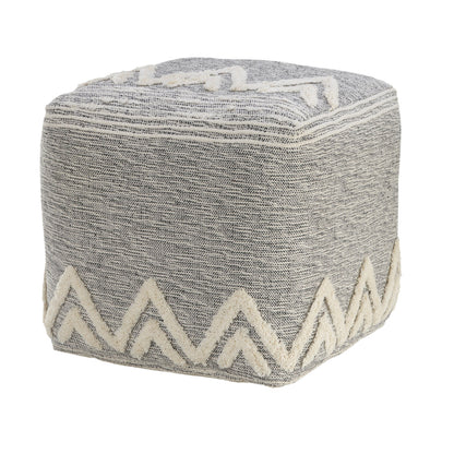 16" Gray Polyester Ottoman