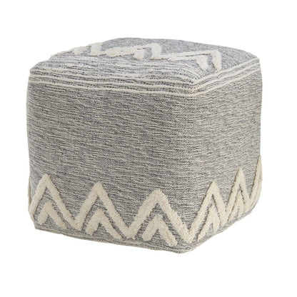 16" Gray Fabric Pouf Ottoman HomeRoots