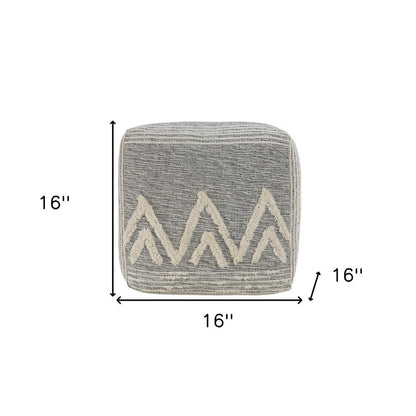 16" Gray Upholstery Pouf Ottoman HomeRoots