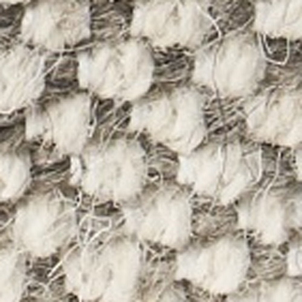 18" Beige Geometric Pouf Ottoman HomeRoots