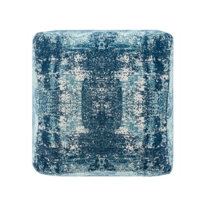 18" Blue Abstract Pouf Ottoman HomeRoots