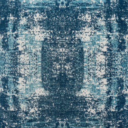 18" Blue Abstract Pouf Ottoman HomeRoots