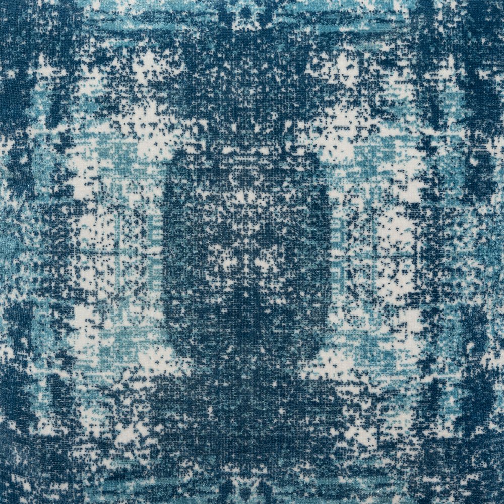 18" Blue Abstract Pouf Ottoman HomeRoots