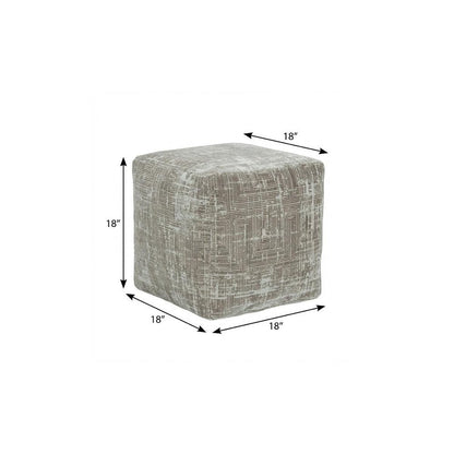 18" Gray Geometric Pouf Ottoman HomeRoots