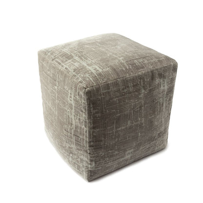 18" Gray Geometric Pouf Ottoman HomeRoots