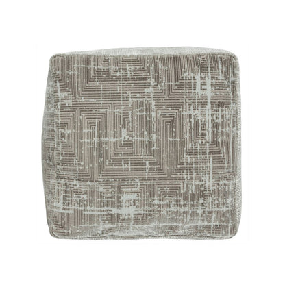 18" Gray Geometric Pouf Ottoman HomeRoots