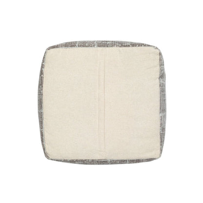 18" Gray Geometric Pouf Ottoman HomeRoots