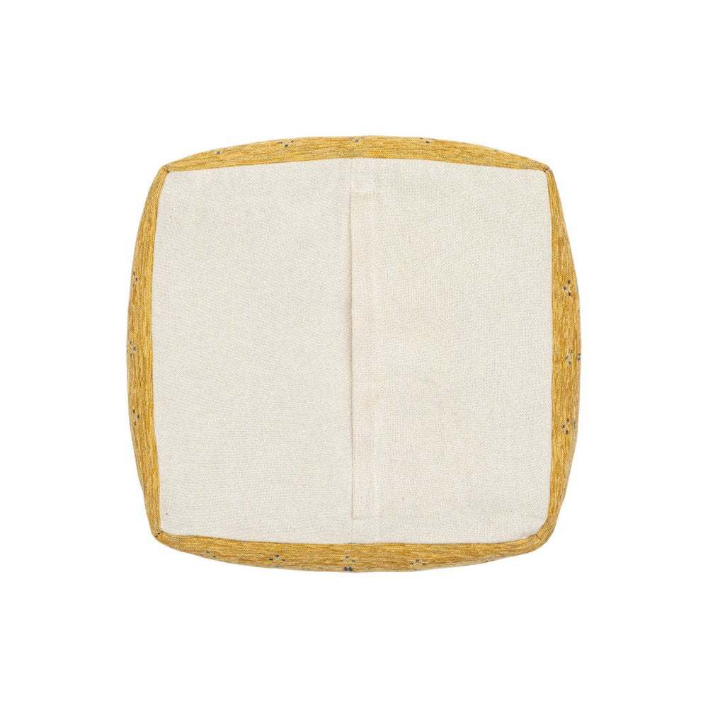 18" Yellow Abstract Pouf Ottoman HomeRoots
