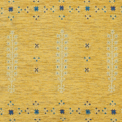 18" Yellow Abstract Pouf Ottoman HomeRoots