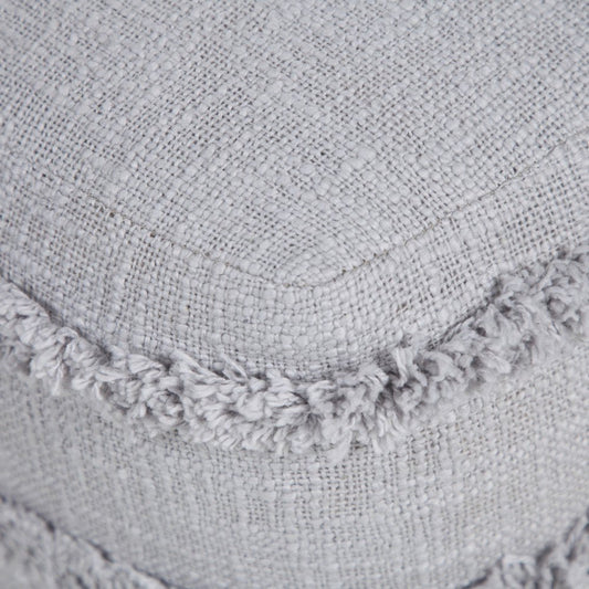 18" Blue Cotton Striped Pouf Ottoman HomeRoots