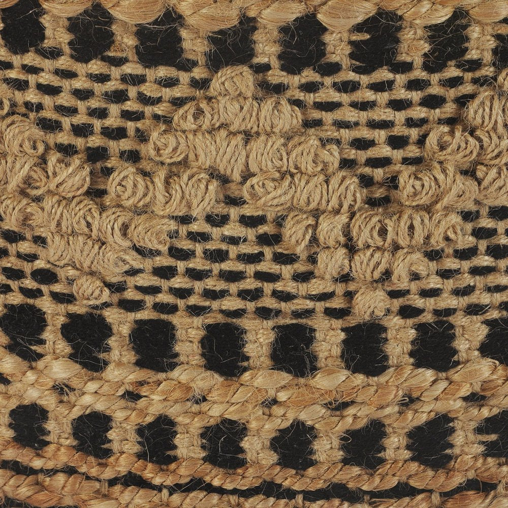 18" Tan Geometric Pouf Ottoman HomeRoots