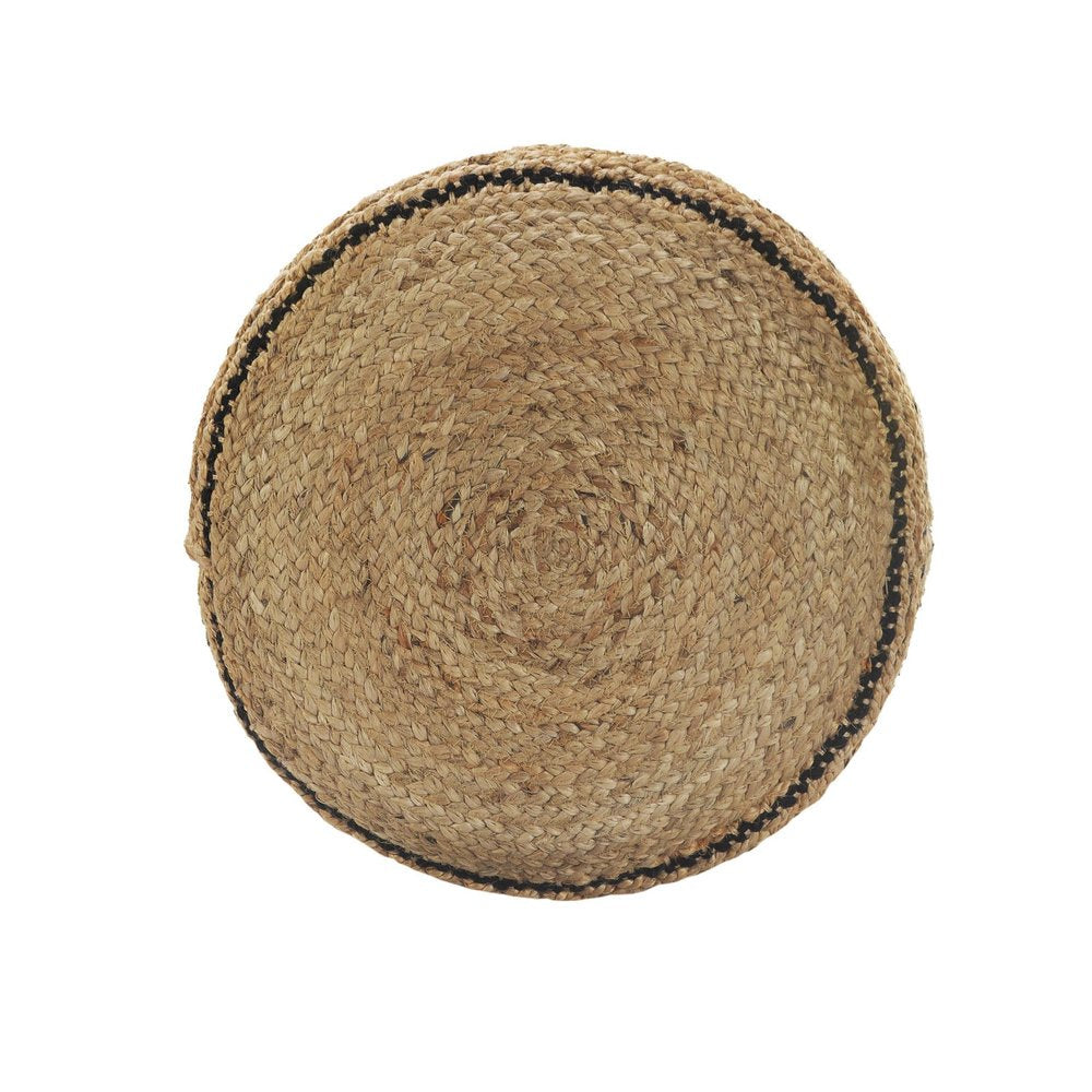 18" Tan Geometric Pouf Ottoman HomeRoots