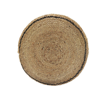 18" Tan Geometric Pouf Ottoman HomeRoots