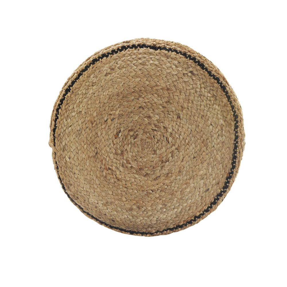 18" Tan Geometric Pouf Ottoman HomeRoots
