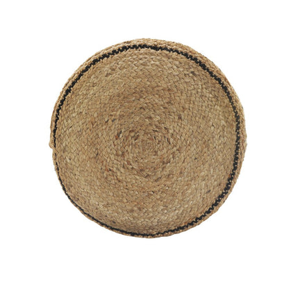18" Tan Geometric Pouf Ottoman HomeRoots