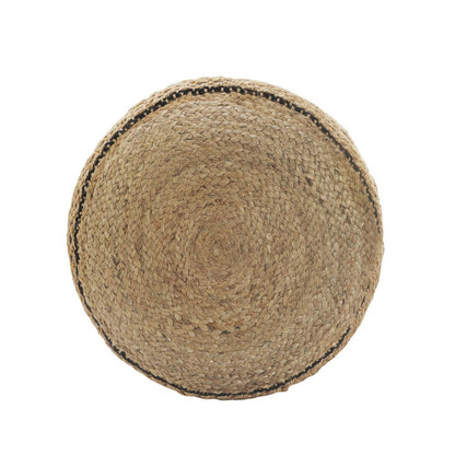 18" Tan Geometric Pouf Ottoman HomeRoots
