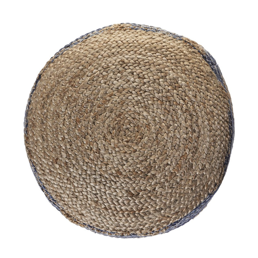 18" Blue Cylinder Geometric Pouf Ottoman — view 5