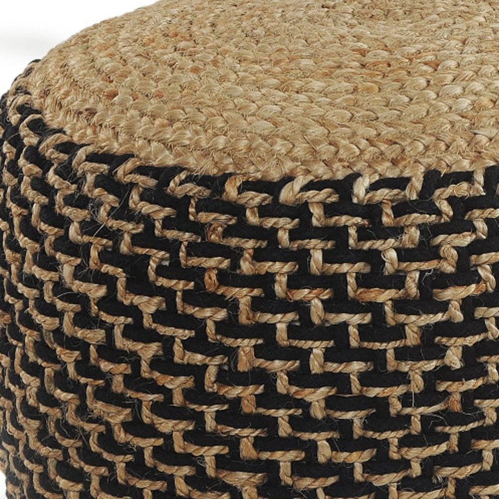 18" Tan Jute Ottoman HomeRoots