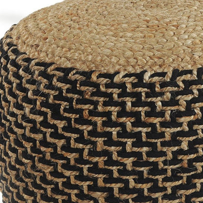 18" Tan Jute Ottoman HomeRoots