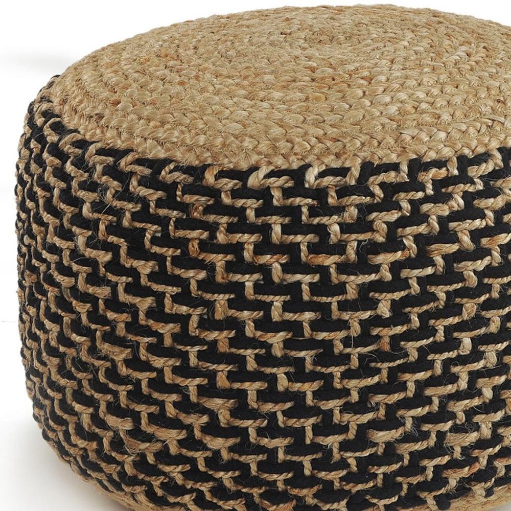 18" Tan Jute Ottoman HomeRoots