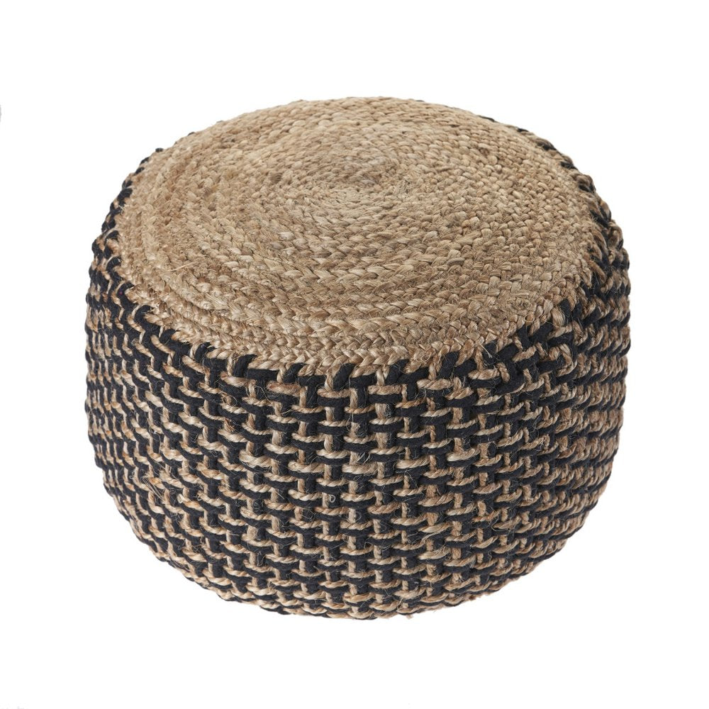 18" Tan Jute Ottoman HomeRoots