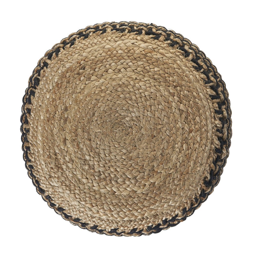 18" Tan Jute Ottoman