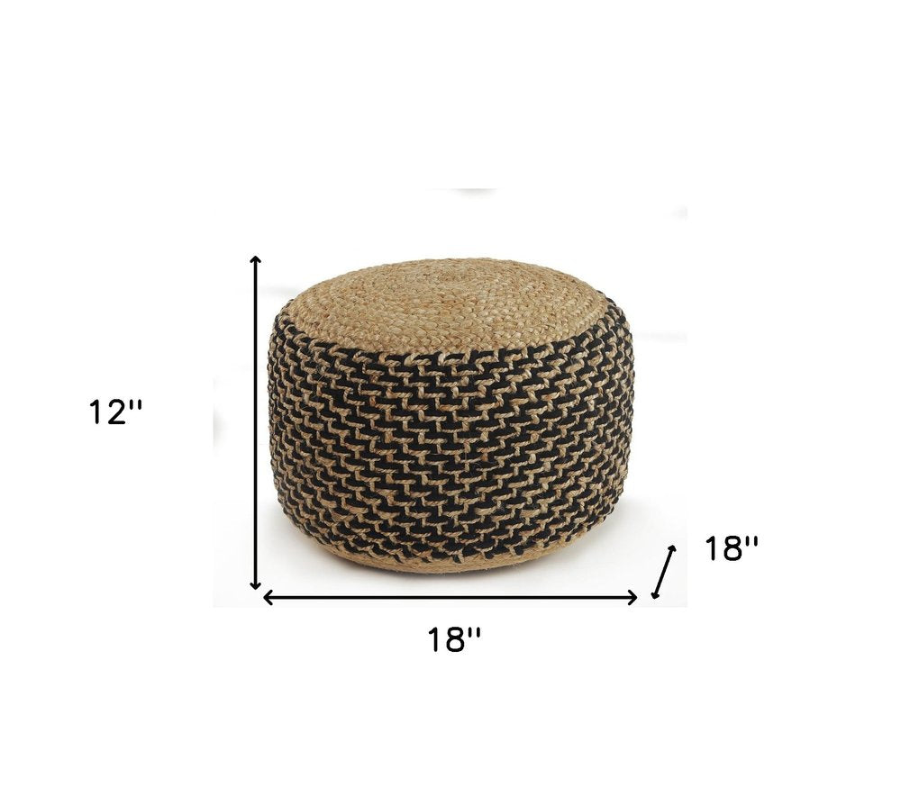 18" Tan Jute Ottoman HomeRoots
