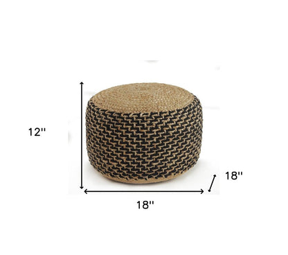 18" Tan Jute Ottoman HomeRoots