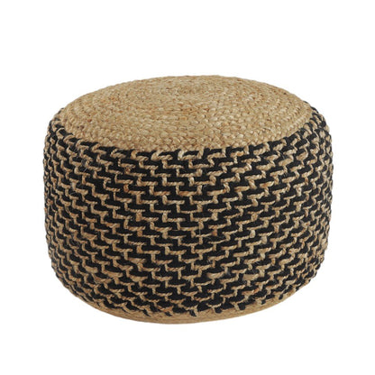 18" Tan Jute Ottoman HomeRoots
