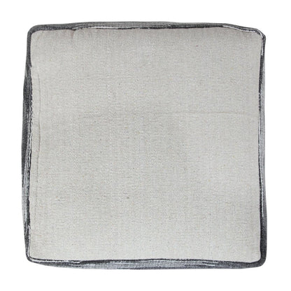 18" Gray Cotton Striped Pouf Ottoman HomeRoots