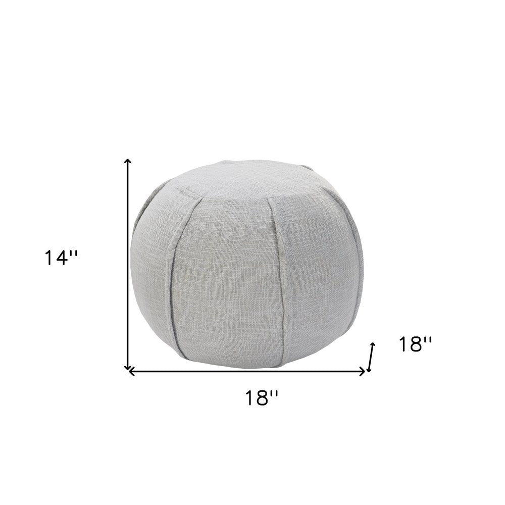 18" Gray Cotton Patchwork Round Pouf Ottoman HomeRoots