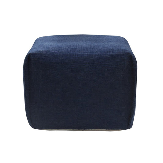 18" Blue Cotton Patchwork Pouf Ottoman HomeRoots