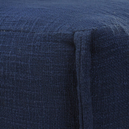 18" Blue Cotton Patchwork Pouf Ottoman HomeRoots