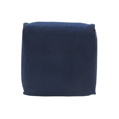 18" Blue Cotton Patchwork Pouf Ottoman HomeRoots