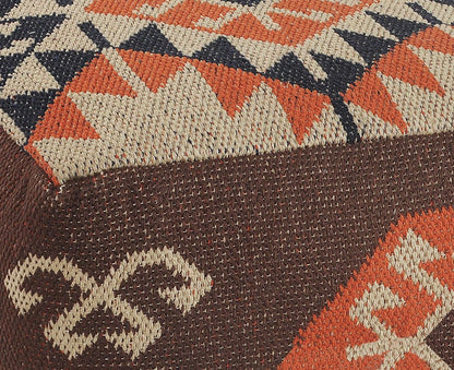 18" Brown Tribal Pouf Ottoman HomeRoots