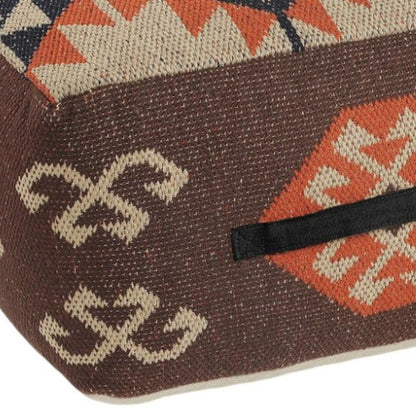 18" Brown Tribal Pouf Ottoman HomeRoots