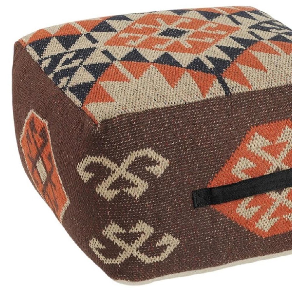 18" Brown Tribal Pouf Ottoman HomeRoots